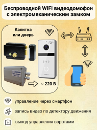 Беспроводной WiFi IP домофон с замком на калитку Fox FX-ICP238