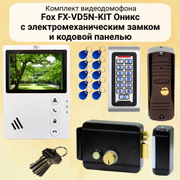 Видеодомофон Fox 4.3&quot; комплект электромеханическим замком и кодонаборной панелью