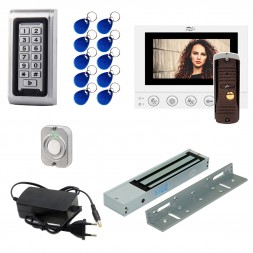 Комплект СКУД с видеодомофоном Fox 4&quot;, электромагнитным замком и кодонаборной панелью