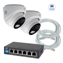 Комплект из 2 купольных камер IP-видеонаблюдения 2 Мп для ПВЗ / PoE / IPEYE