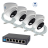 Комплект из 4 купольных камер IP-видеонаблюдения 2 Мп для ПВЗ / PoE / IPEYE