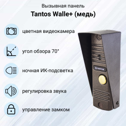 Комплект видеодомофона Tantos Amelie HD X с панелью Walle+