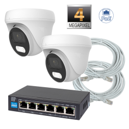 Комплект из 2 купольных камер IP-видеонаблюдения 4 Мп для ПВЗ / PoE / IPEYE