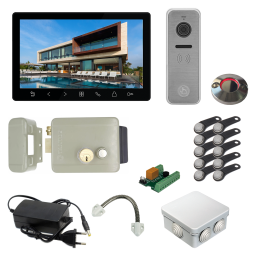 Комплект видеодомофона Tantos Prime HD SE с замком и ключами ТМ на калитку / детектор движения / открывание ворот
