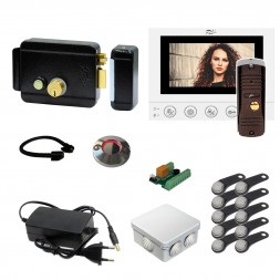 Комплект видеодомофона Fox 4.3&quot; для дома с замком и ключами TM / на калитку
