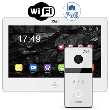 Комплект IP-видеодомофона Fox FX-IVD100WPE-KIT Проксима WiFi/PoE