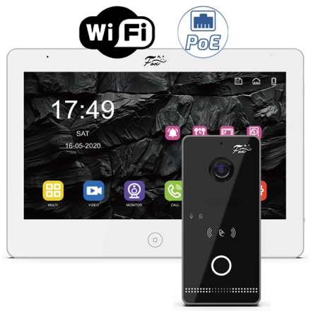 Комплект IP-видеодомофона Fox FX-IVD100WPE-KIT Проксима WiFi/PoE