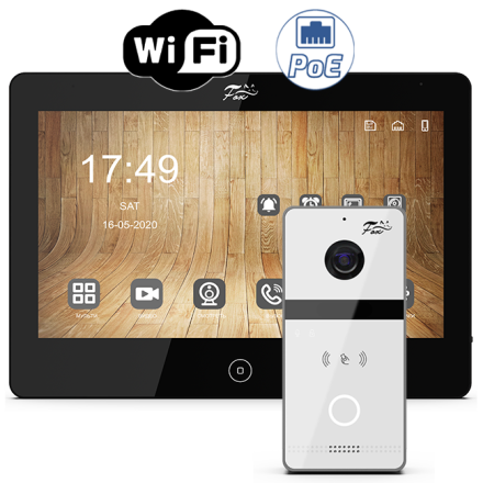Комплект IP-видеодомофона Fox FX-IVD100WPE-KIT Проксима WiFi/PoE
