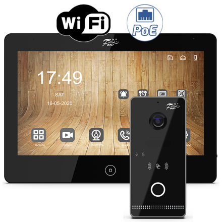 Комплект IP-видеодомофона Fox FX-IVD100WPE-KIT Проксима WiFi/PoE