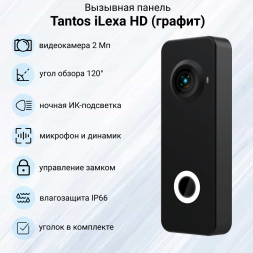 Комплект видеодомофона Tantos Amelie HD X с панелью iLexa HD (графит)