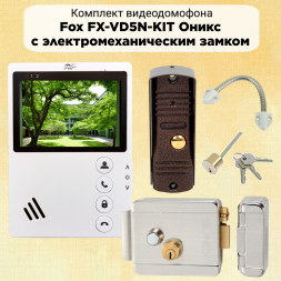 Комплект видеодомофона Fox 4.3&quot; для дома с электромеханическим замком EL на калитку