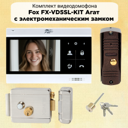 Комплект видеодомофона Fox 4.3&quot; для дома с электромеханическим замком на калитку v3 EL