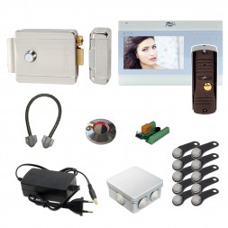 Комплект видеодомофона Fox 4.3&quot; для дома с замком и ключами TM / на калитку v3 EL